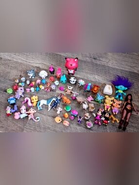 60+ Mini Toy Bundle LPS Littlest Pet Shop Disney Trolls Shopkins Mixed Lot